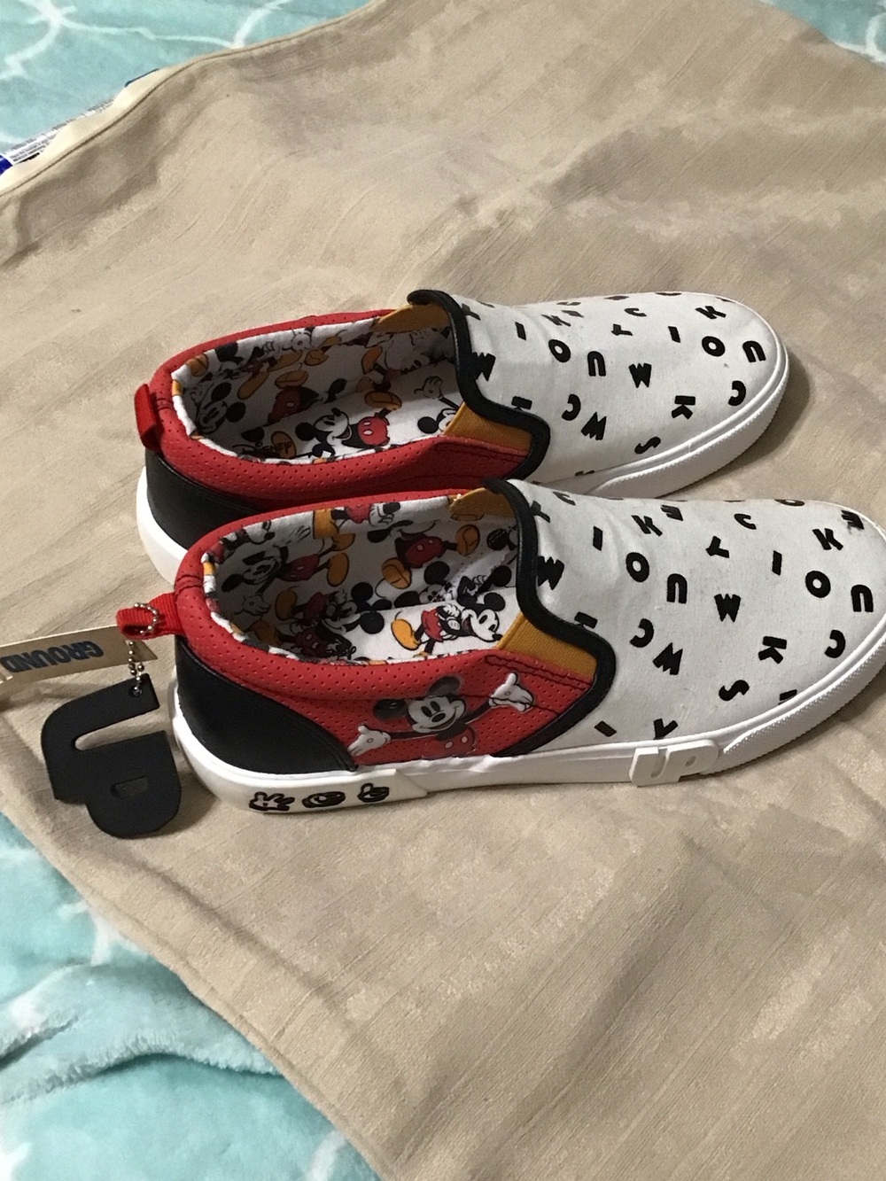 Disney Mickey Mouse Slip-On Sneakers for Women - White, Red, Black
